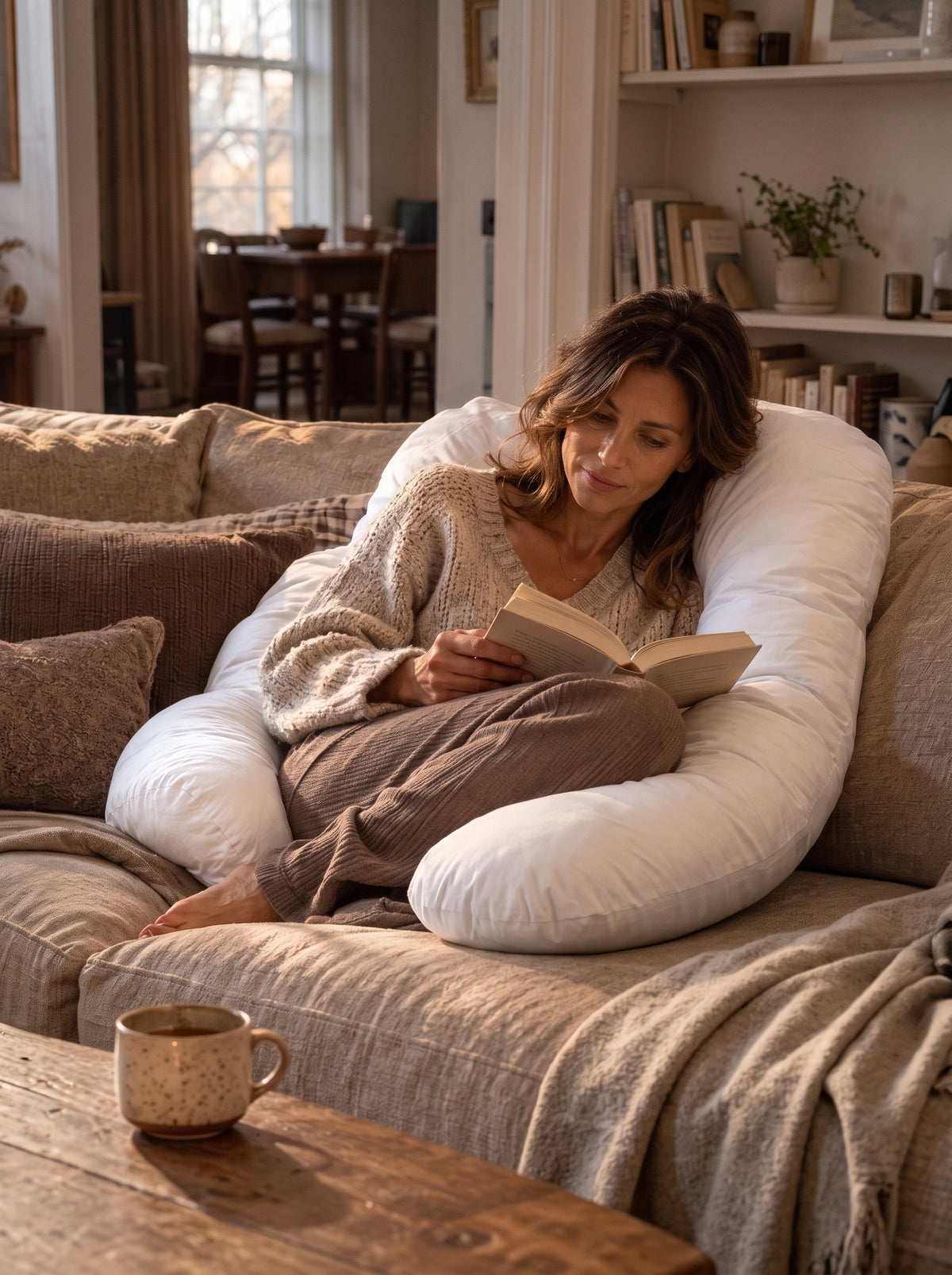 Femme reposée avec MonCoussin