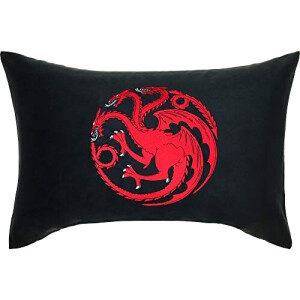 Coussin Targaryen, Dragon - Game of Thrones - noir 40x60 cm