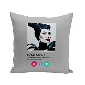 Coussin Maléfique - La belle au bois dormant - gris 40x40 cm