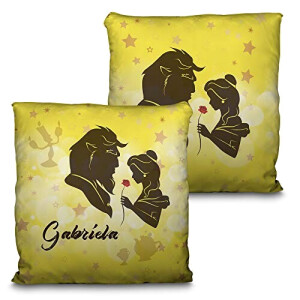 Coussin Zip - La belle et la bête - la bella et la bëte 30x30 cm