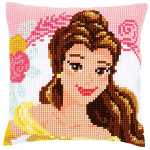Coussin La belle et la bête blanc 40x40 cm