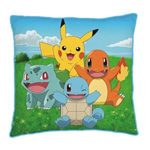 Coussin Pikachu, Dracaufeu - Pokémon - bleu 40x40 cm