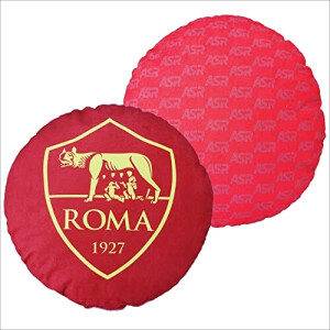 Coussin AS Roma jaune/rouge rond 40 cm