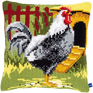 Coussin Coq noir rooster 40x40 cm