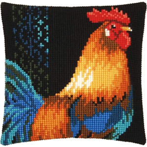 Coussin Coq blanc 40x40 cm