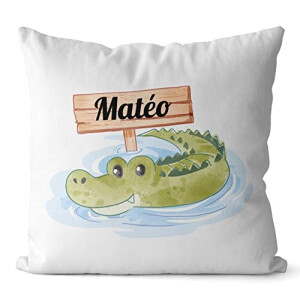 Coussin Crocodile vert