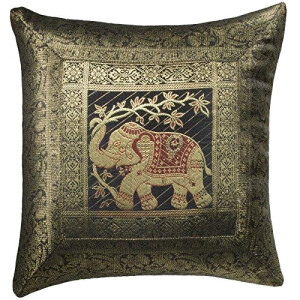 Coussin Éléphant noir 45x45 cm