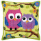 Coussin Hibou Écru 40x40 cm - miniature