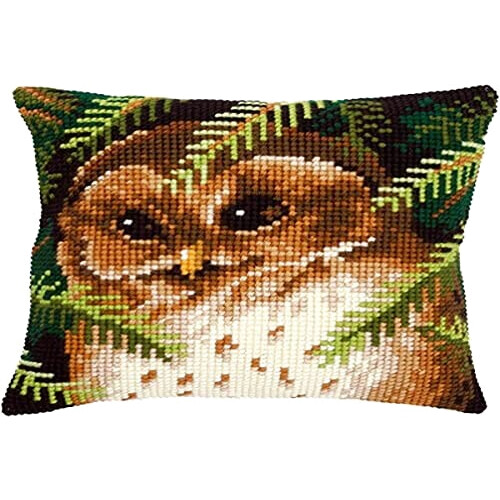 Coussin Hibou Écru 10 cm