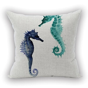 Coussin Hippocampe style 45x45 cm