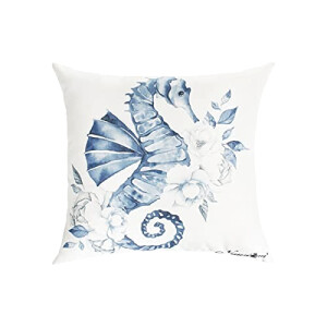 Coussin Hippocampe blanc 40x40 cm