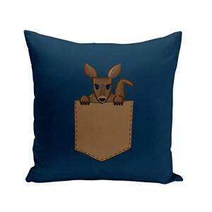 Coussin Kangourou bleu 40x40 cm