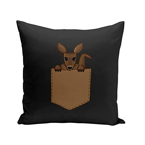 Coussin Kangourou noir 40x40 cm