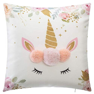 Coussin Licorne multicolore 40x40 cm