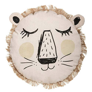 Coussin Lion beige rond 38 cm