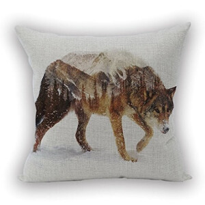 Coussin Loup style 45x45 cm