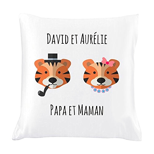 Coussin Tigre blanc 40x40 cm