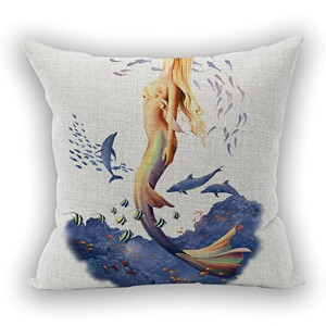 Coussin Sirène style 45x45 cm