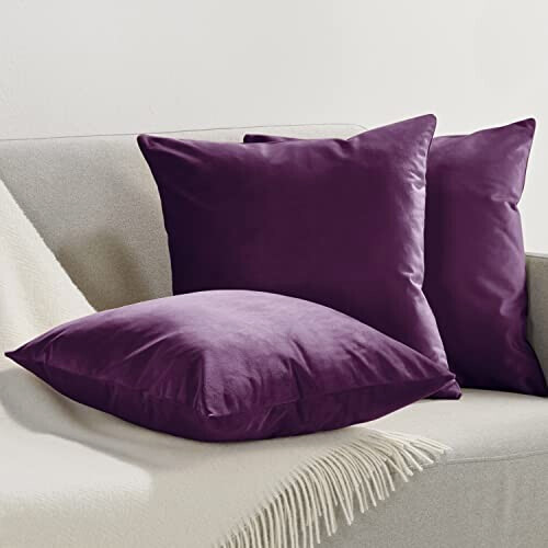 Coussin violet aubergine - 40x40 cm