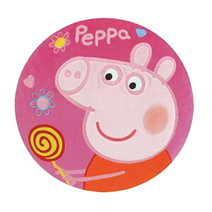 Coussin Peppa Pig rose rond